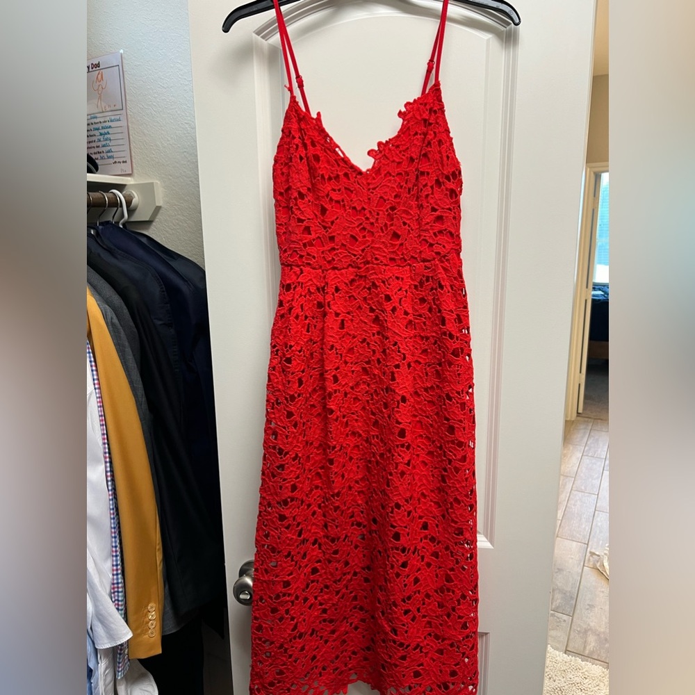 Astr The Label Lace A Line Midi Dress